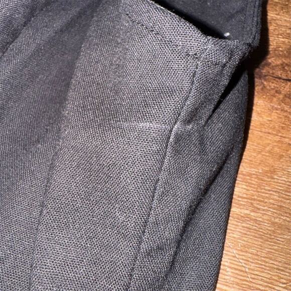 Minimalist Black Sleeveless Dress Duster Tunic Button Front Collar Lagenlook S - Picture 4 of 10